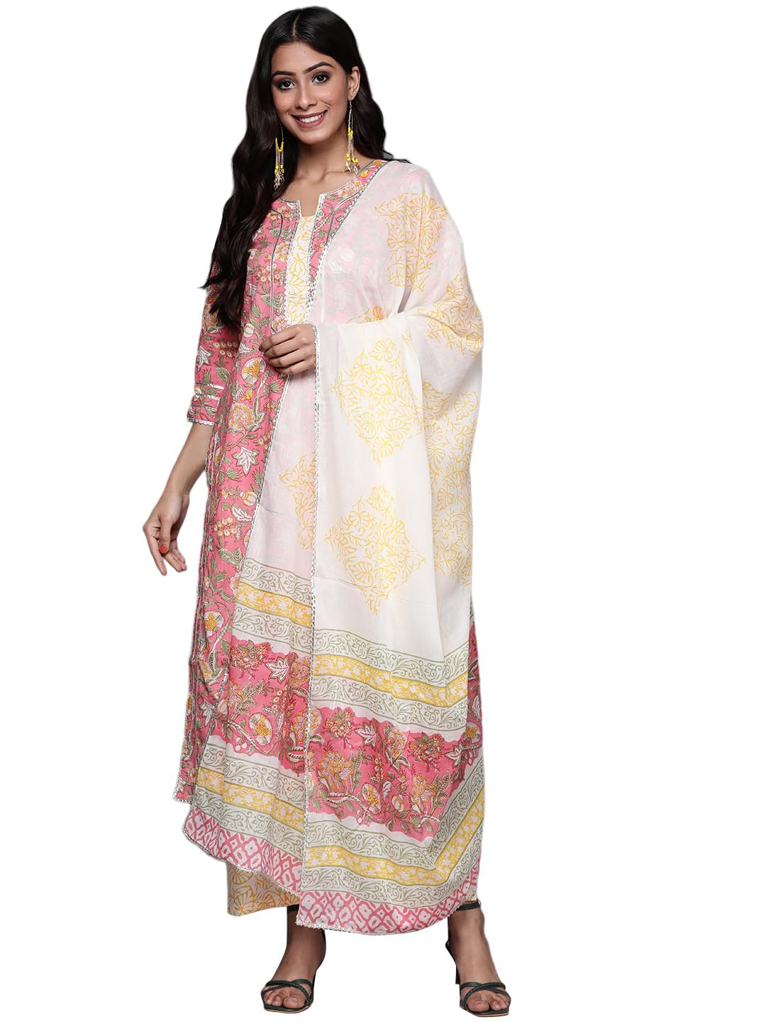 Libas Womens Cotton Kurta Sets (33206O_Pink