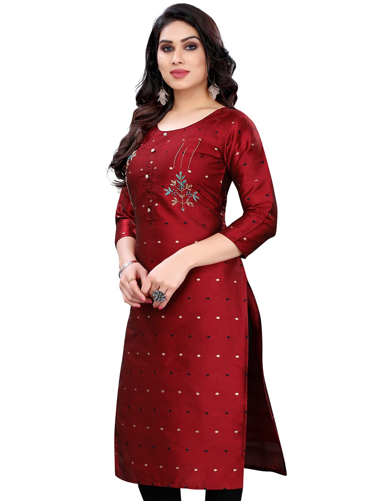 Sanisa Women's Taffeta Regular Kurta