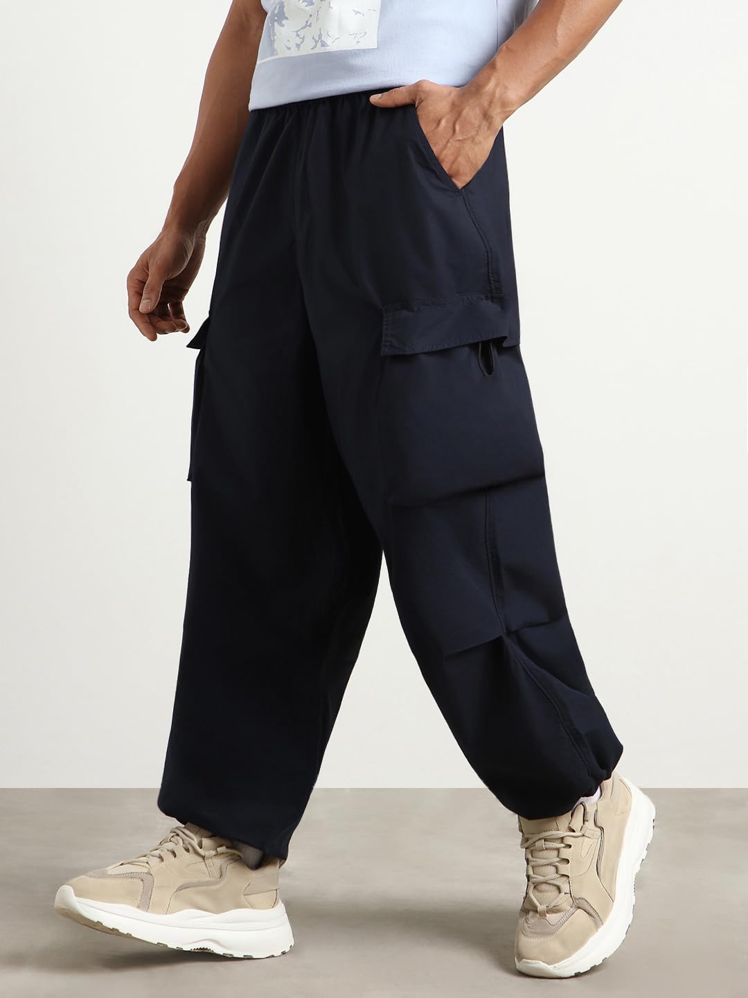 Nobero MenS Loose Sweatpants (1M-Bwjg-R0133_Navy Blue