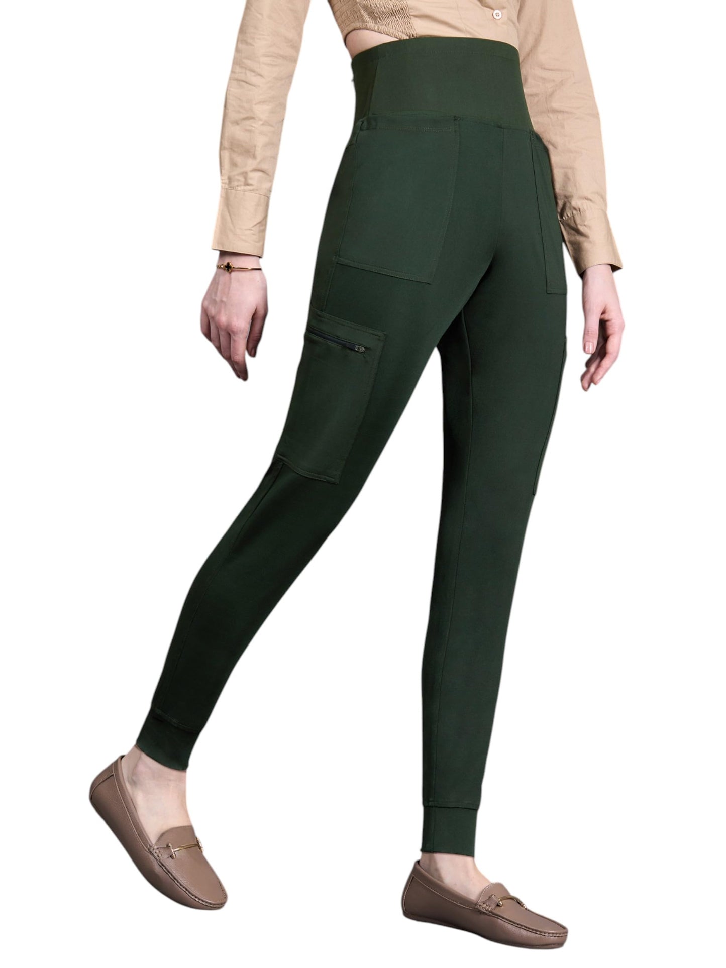 Miss Chase Womens Relaxed Fit Regular-Length Tiggers (MCAW24BT99-39-48-06, Green, XL)