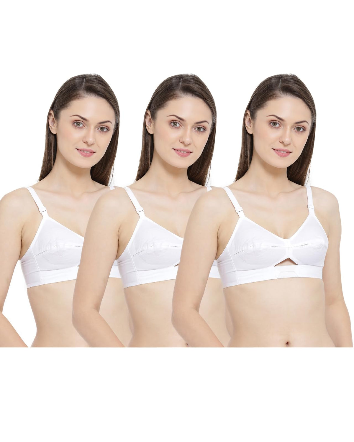 Rupa Womens Cotton Foam Wire Free Everyday Bra White
