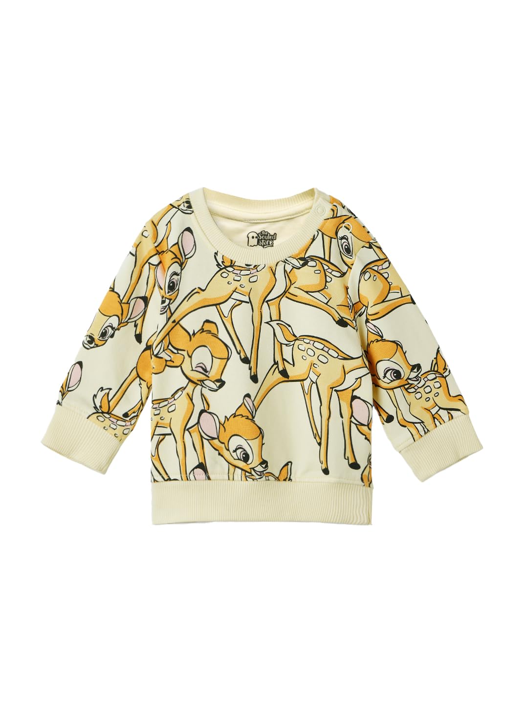 The Souled Store Official Girls Disney: Cute Bambi Cotton Sweatshirts Brown Soft and Lightweight Womens Sweatshirts Ladies Fem