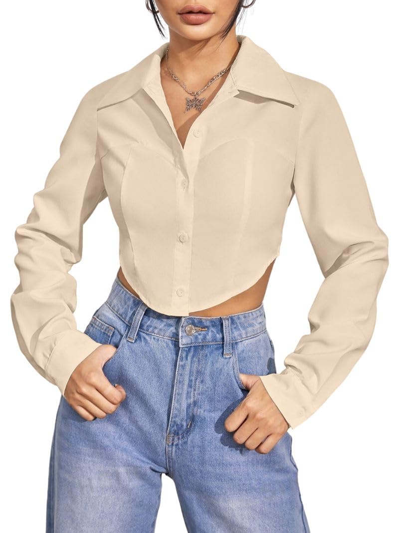 Greciilooks WomenS Regular Fit Western Shirt (Gl-W1915_Cream