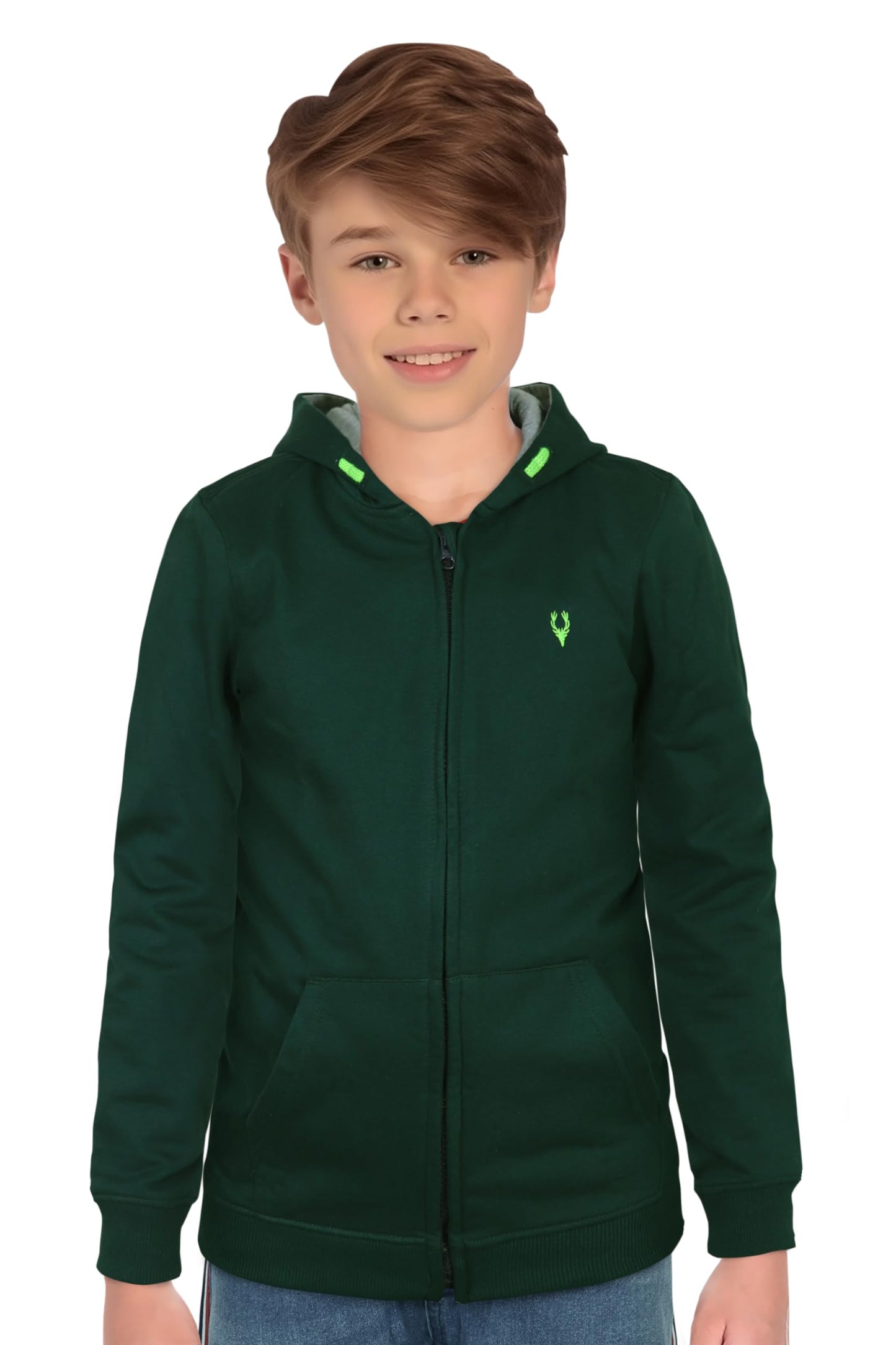 Allen Solly Boys Regular Fit Solid Casual Cotton Hooded Hoodie