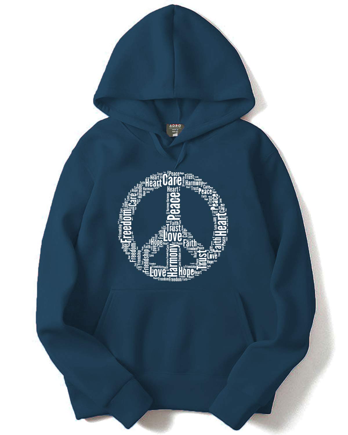 ADRO Men's Cotton Hooded Neck Hoodie (H-M-PE-SB-L_Steel Blue_L)
