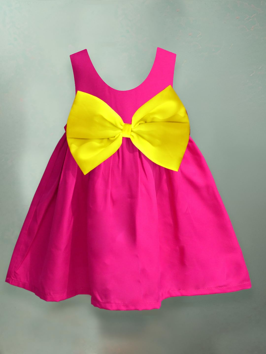 A.T.U.N. (All Things Uber Nice) Fuchsia Yellow Pambow Dress For Girls