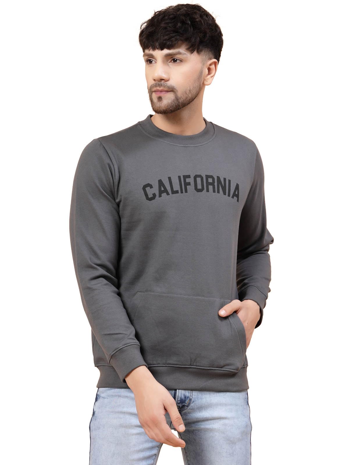 Rigo Cotton Fleece Casual Wear Printed Round Neck Sweatshirt for Men | Full Sleeves Regular Fit Sweatshirt for Men | Pullover Ho