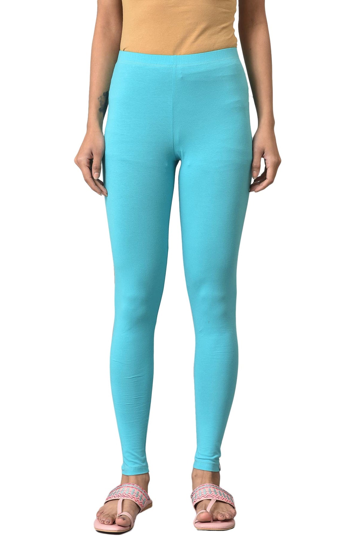 Aurelia Cotton Lycra Strechable Tights for Women | Ankle Length Leggings for Women | Cotton Leggings for Women | Lycra Leggings