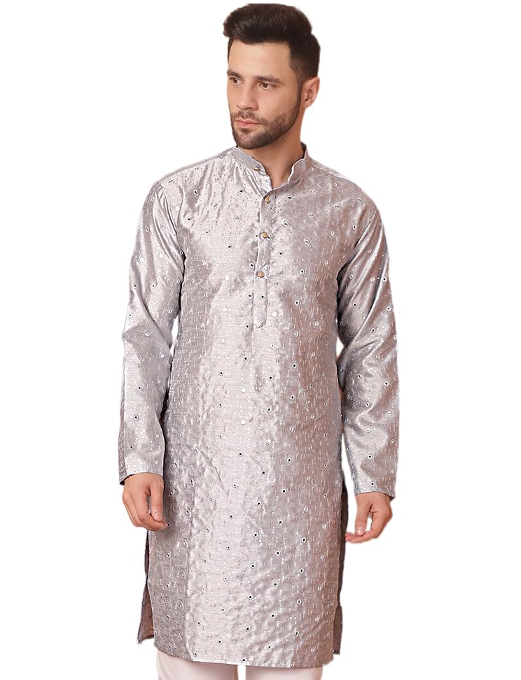 Jompers Mens Embroidered Mirror Work Kurta
