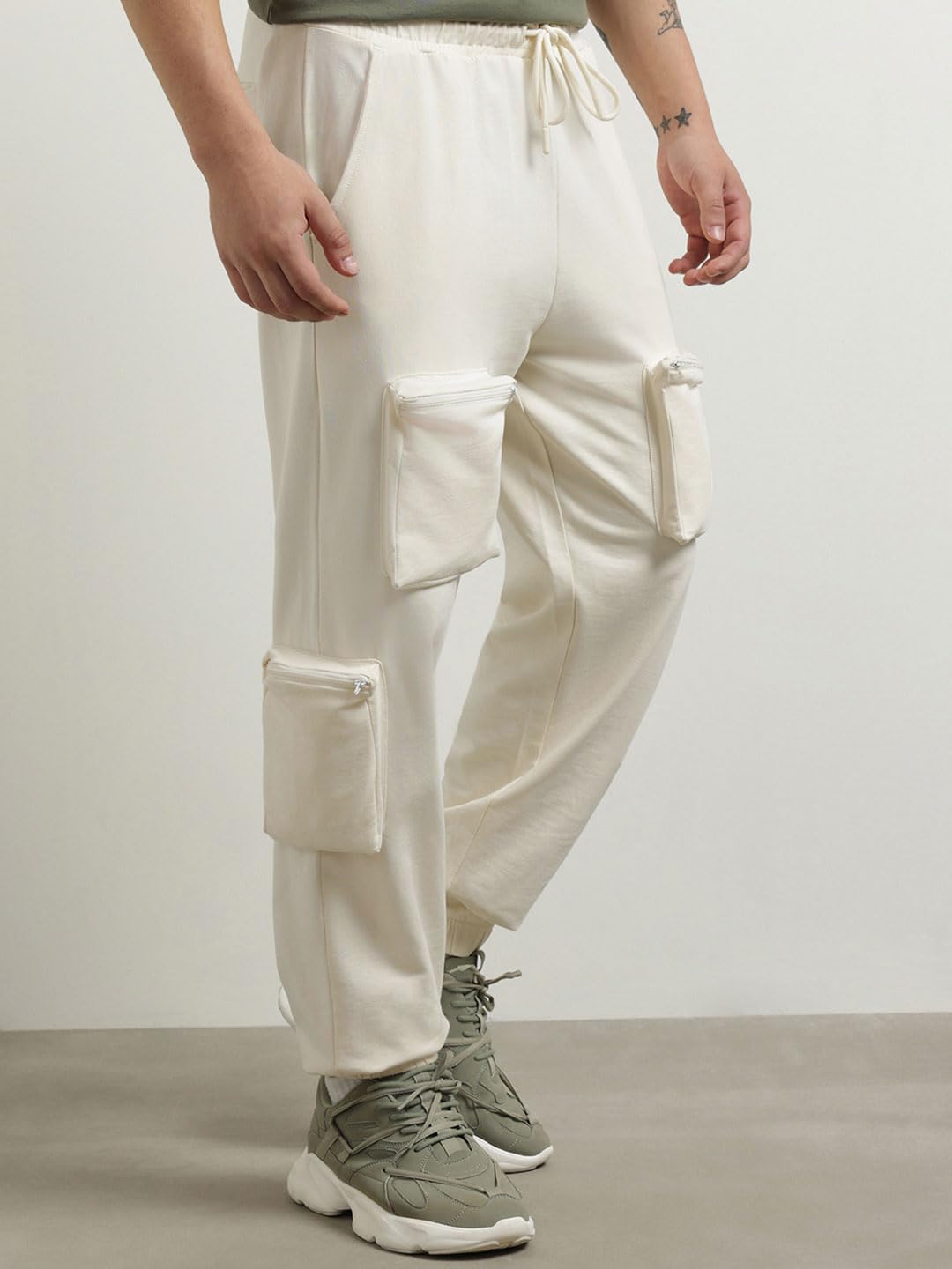 Nobero MenS Loose Sweatpants (1M-Bwjg-R0112-Aw_Arctic Wolf