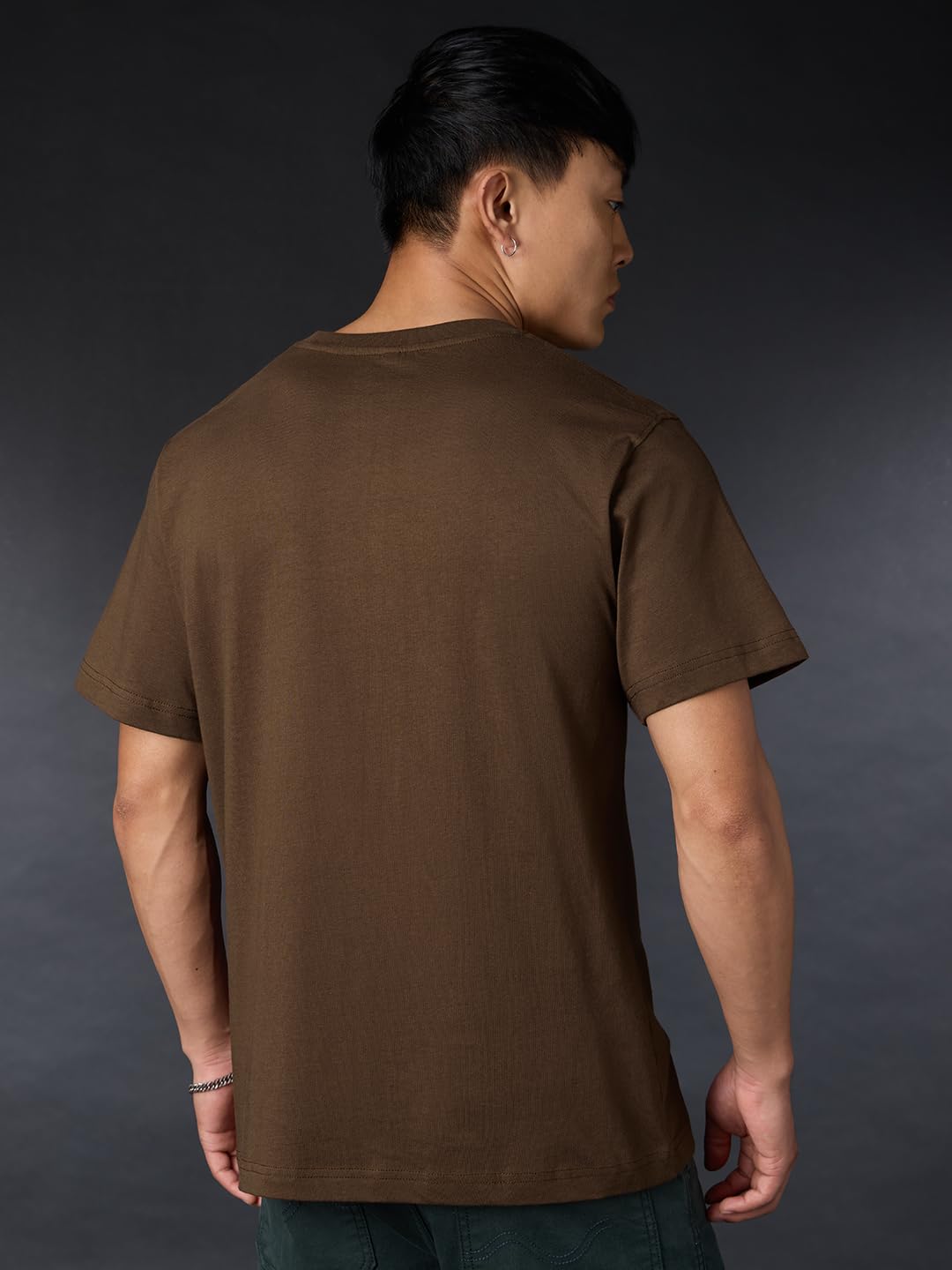 The Souled Store Phineas & Ferb: Bringing The Cool Men and Boys Short Sleeves Round Neck Brown Embroidered Cotton Relaxed Fit T-
