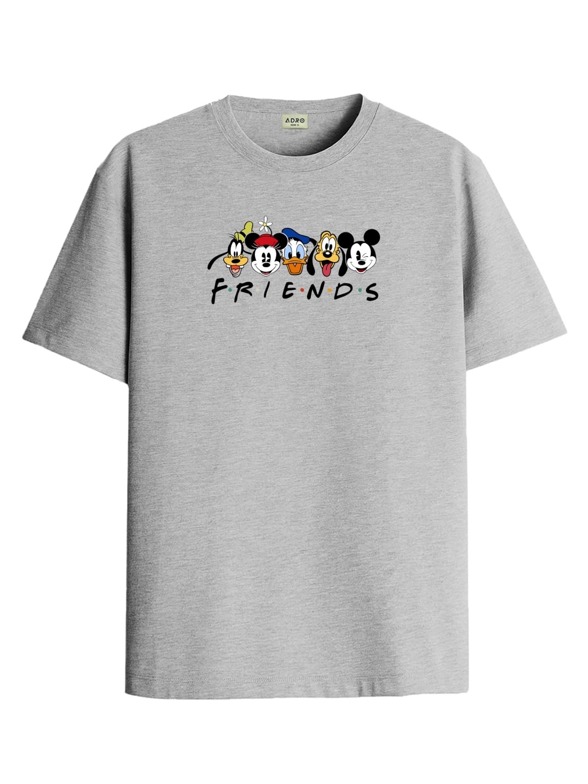 ADRO T Shirts for Boys & Girls | Friends Printed T-Shirt | Ages 3-14 | 100% Cotton Round Neck Tshirt for Boys |KRN-L2-FRIEND-GR-