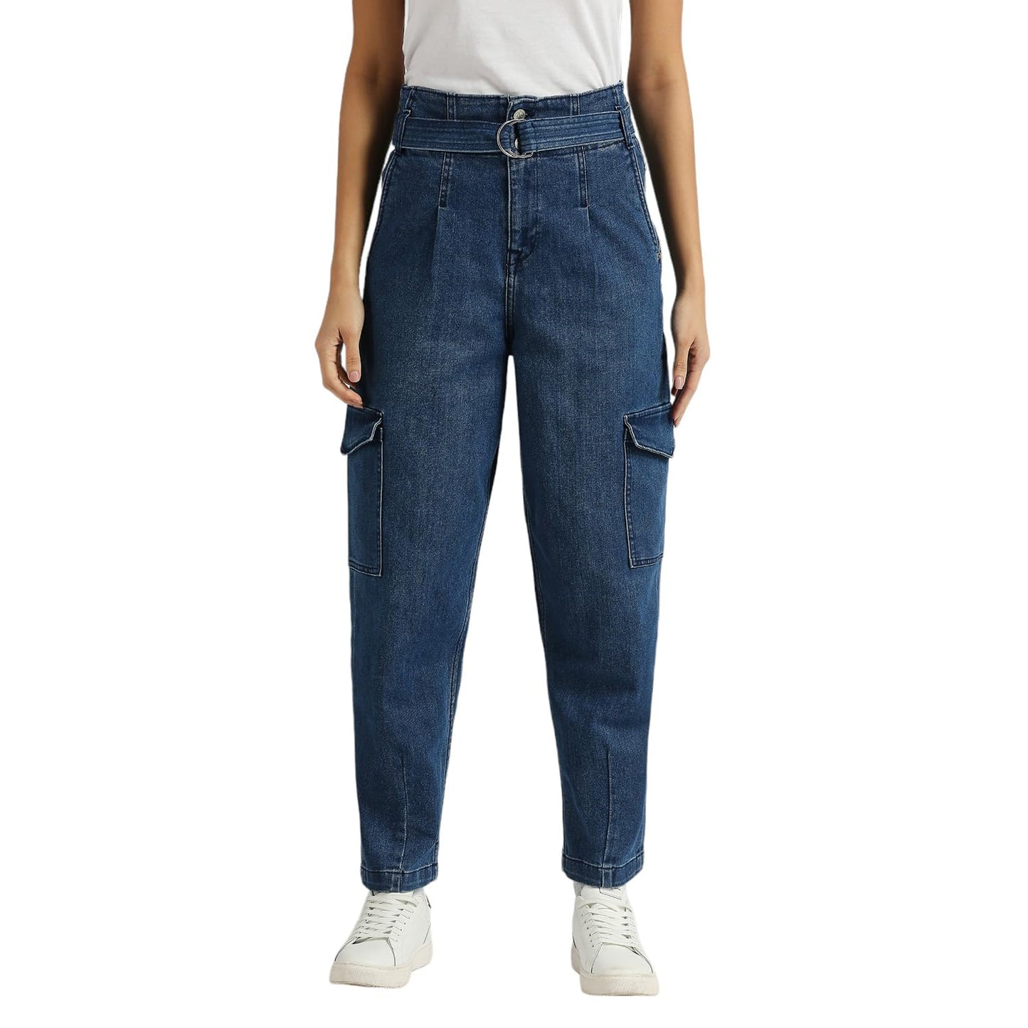Tapered Ultra High Waist Utility Jeans