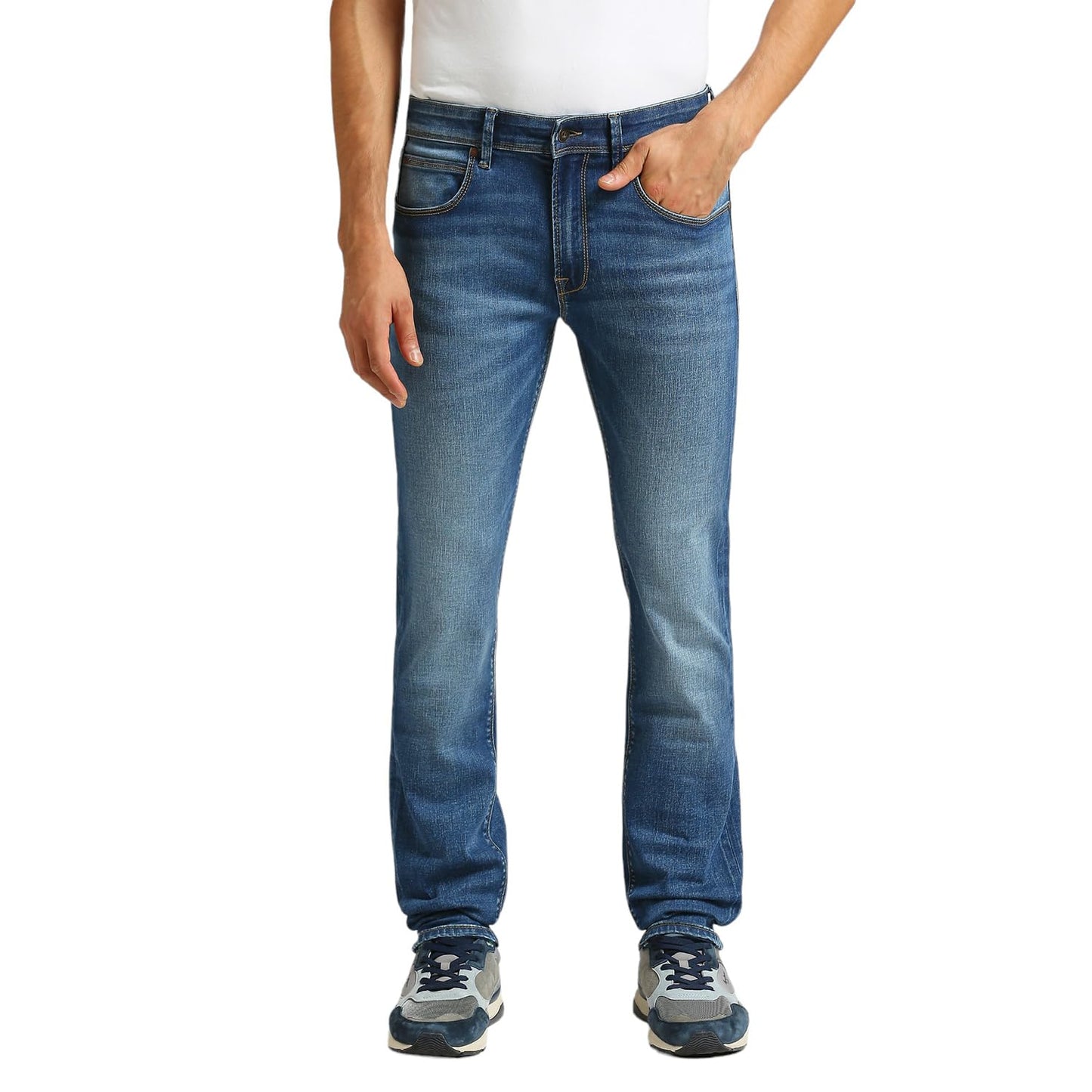 Pepe Jeans MenS Slim Jeans (Pm207898J673_Tinted Med Used_Mid Indigo Blue