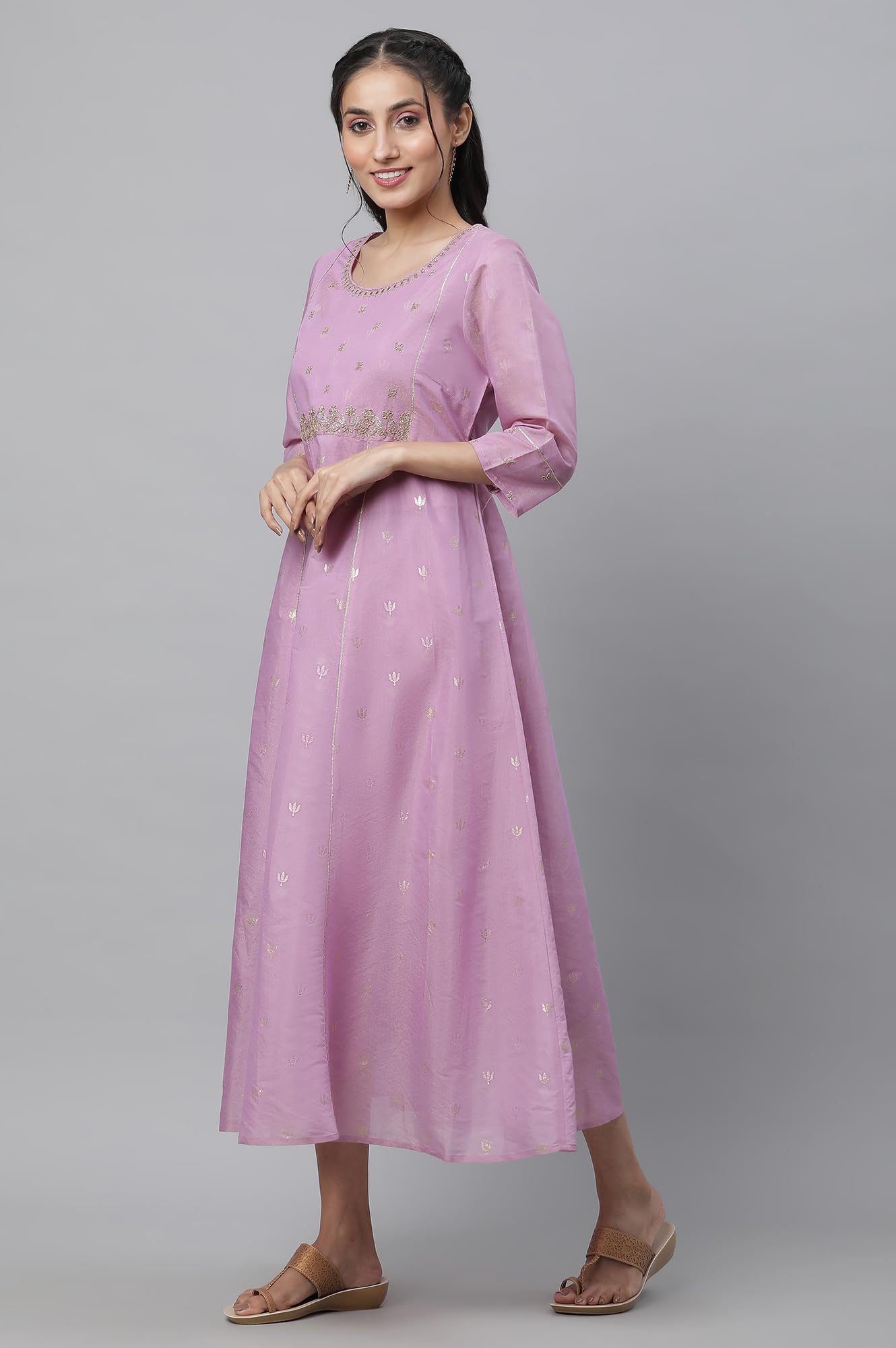 Aurelia Embroidered Purple Dress Dupatta Set