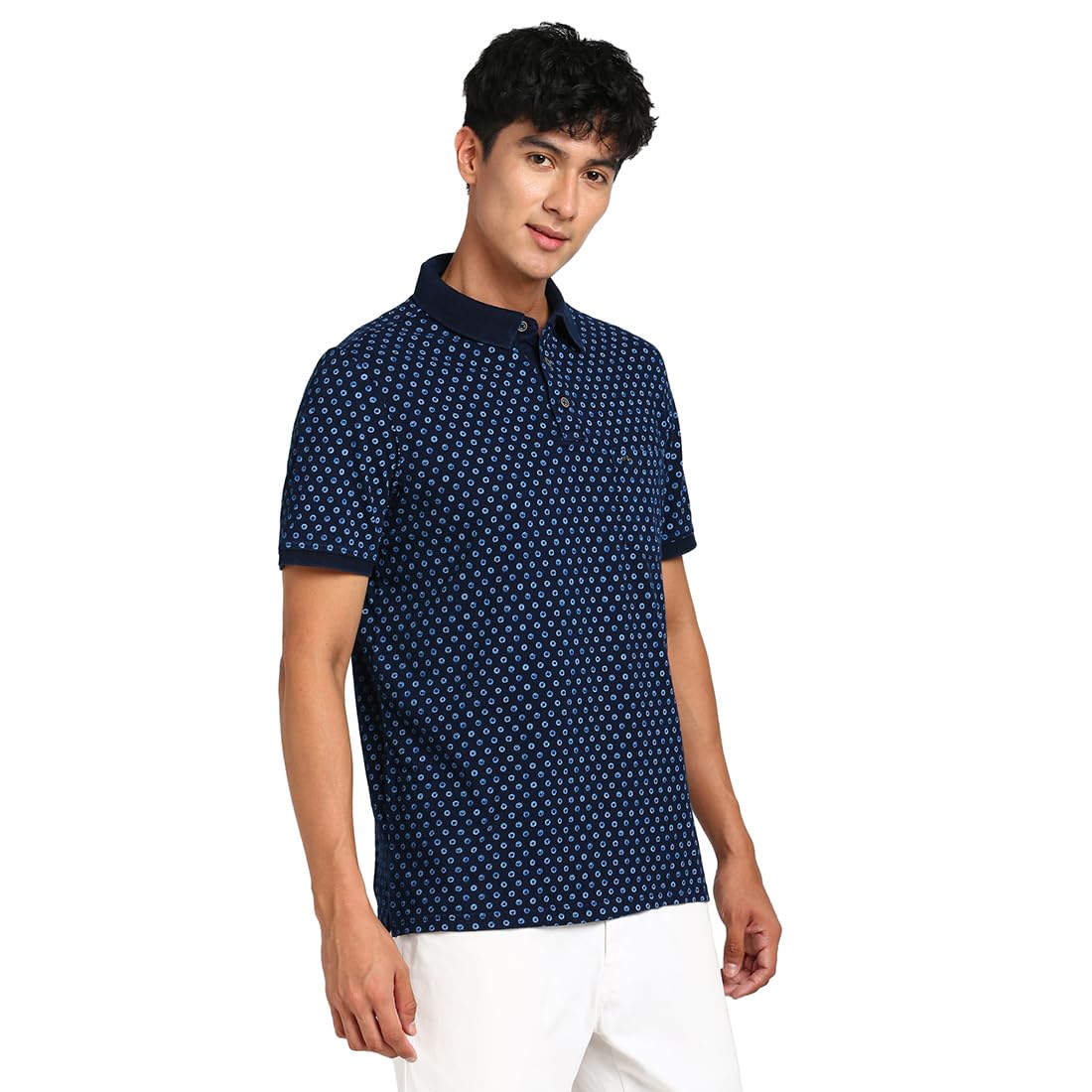 Turtle Men 100% Cotton Indigo Slim Fit Navy Polo T-Shirt