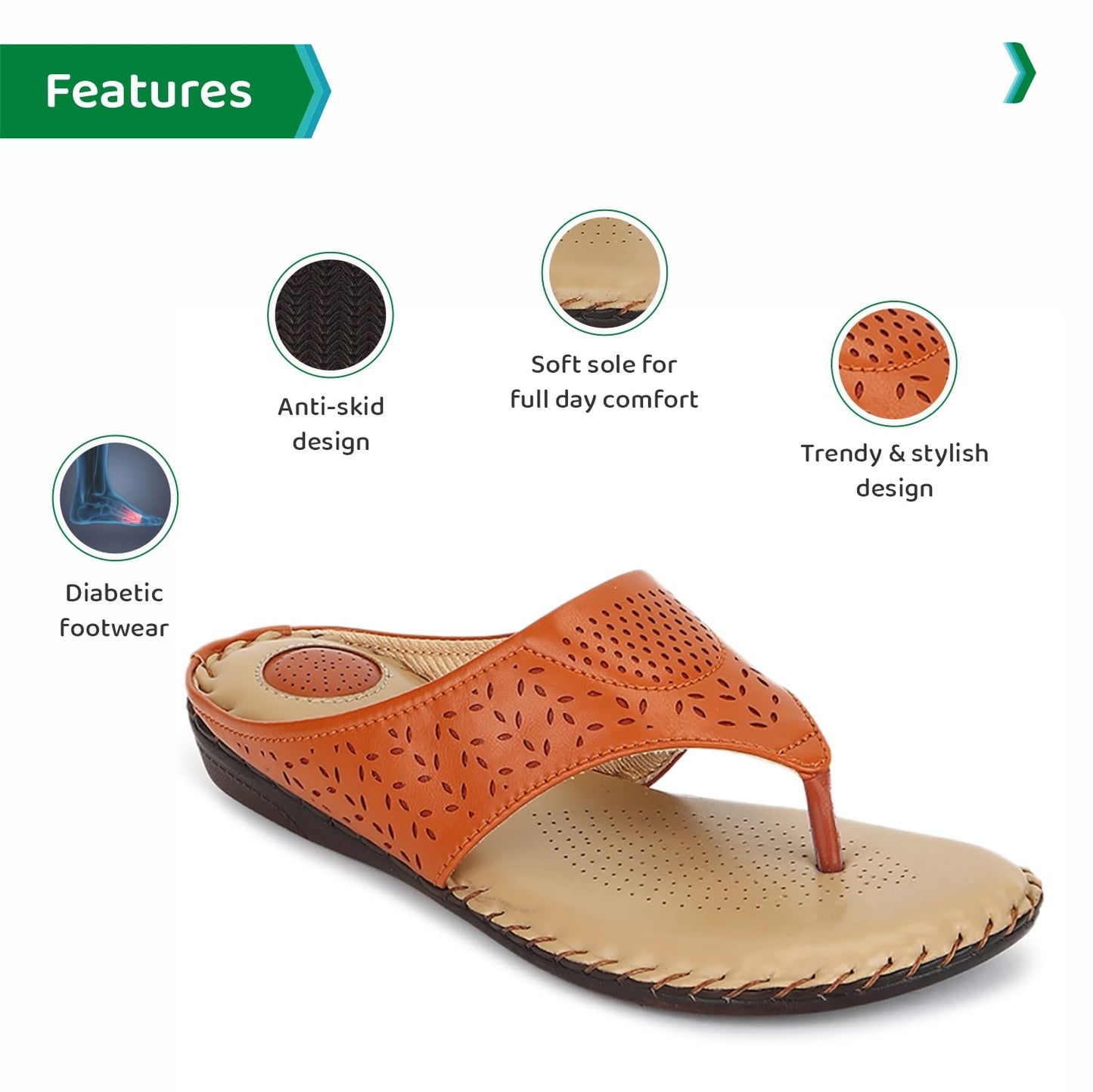 Ortho Joy Doctor Slippers | Soft Fancy Chappal For Women | Comfortable Footwear For Women