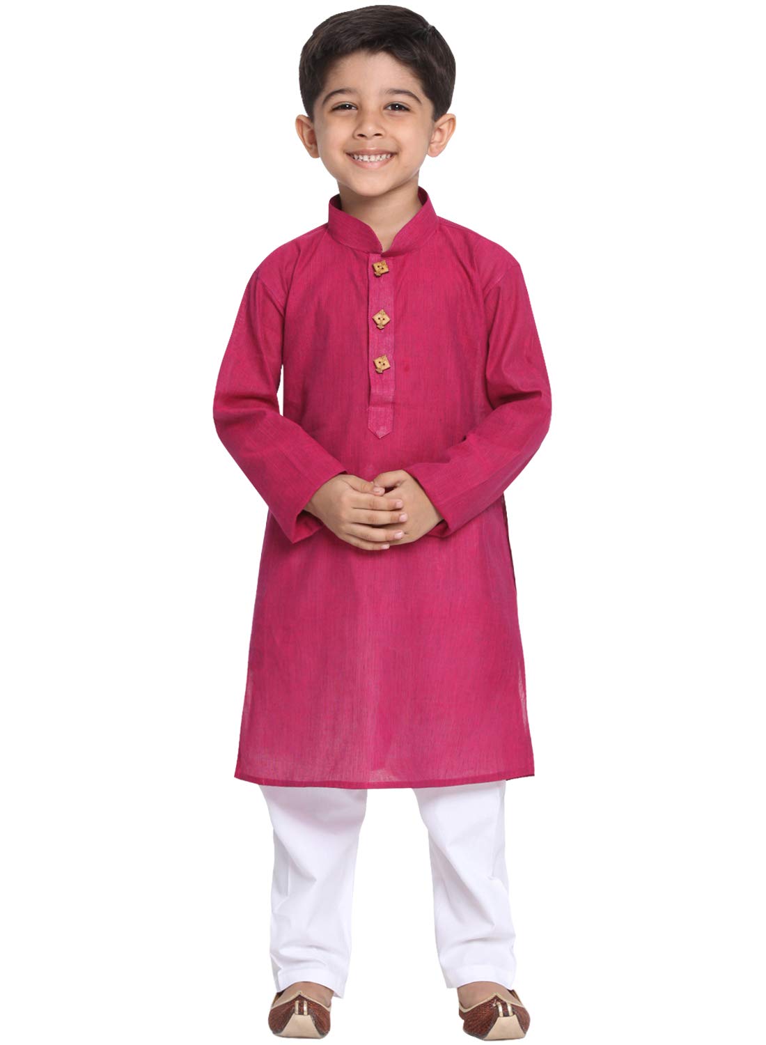Jbn Creation Boys Pure Cotton Purple And White Kurta Pyjama Set - Ethnic Elegance For Festivals | Comfortable Traditional Pure S
