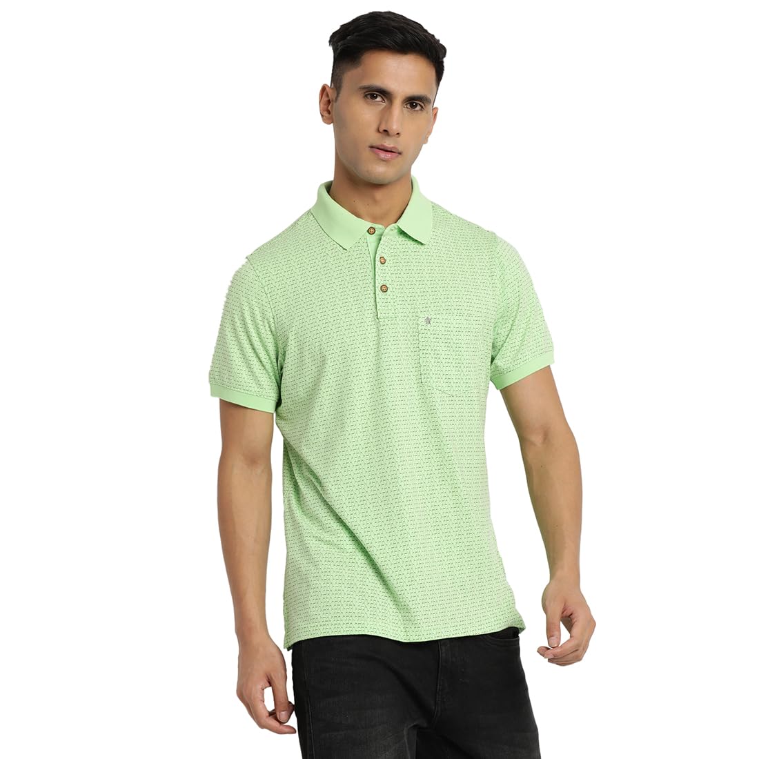 Turtle Men 100% Cotton Slim Fit Green Polo T-Shirt