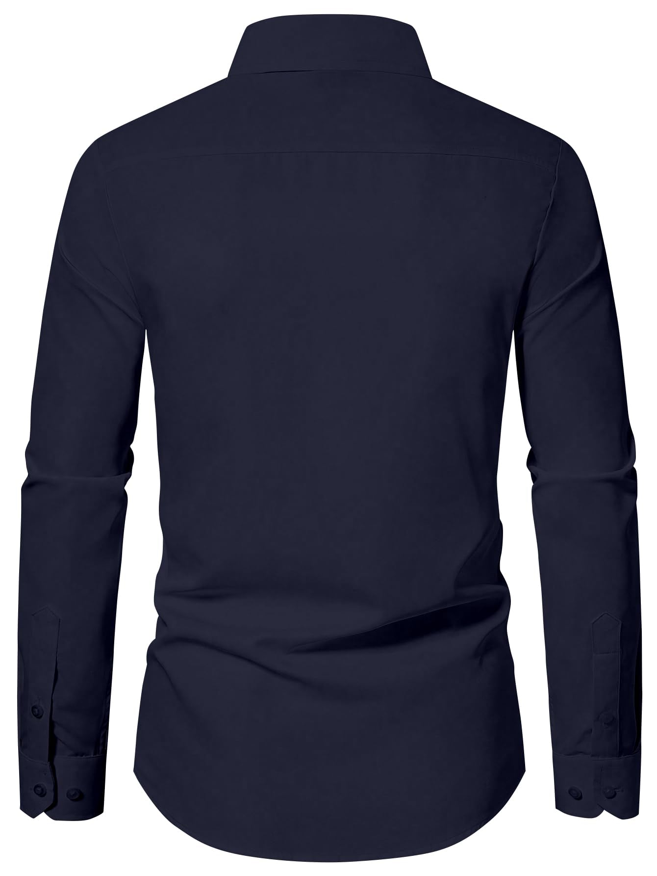 AVANOVA Mens Navy Blue Long Sleeve, Slim Fit Button Down Dress Shirt for Men | Casual Office Wear | Formal Business Shirts | St