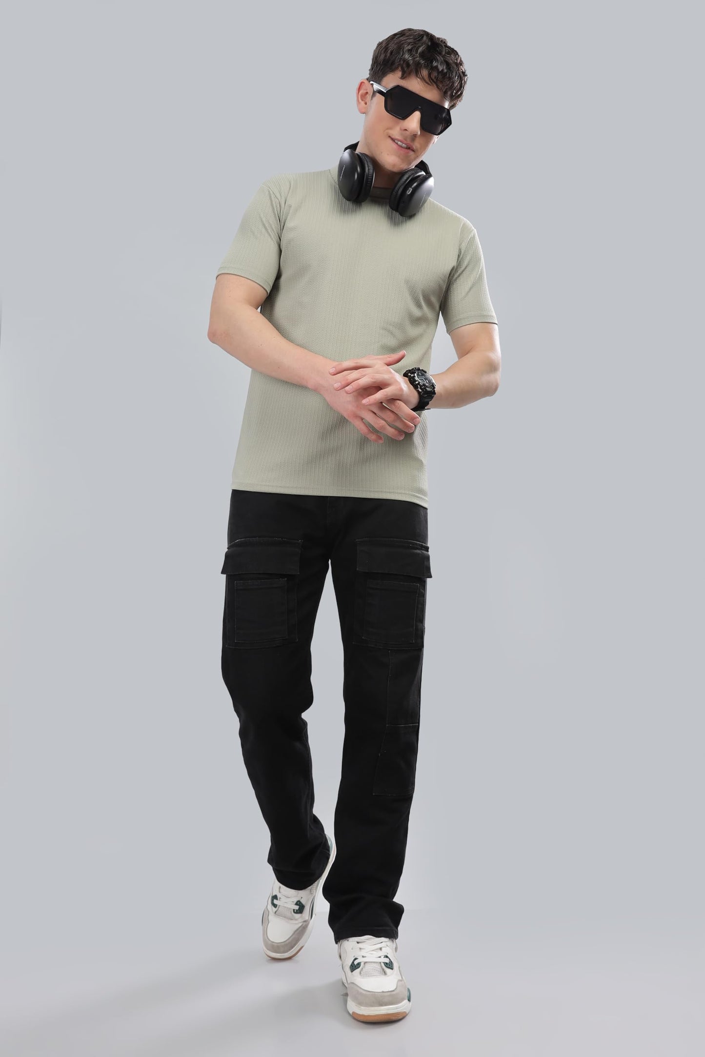 SHODOX Mens Polycotton Solid Round Neck Regular Fit Tshirt (Pack of 1) Sea Green