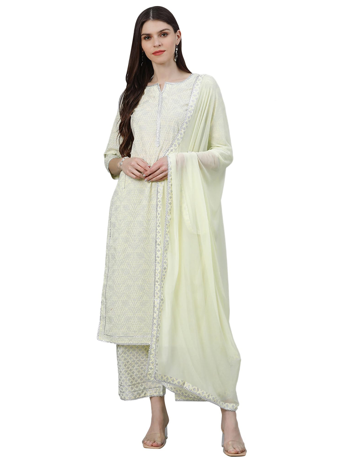 Libas Womens Cotton Kurta Sets (13040O_Yellow