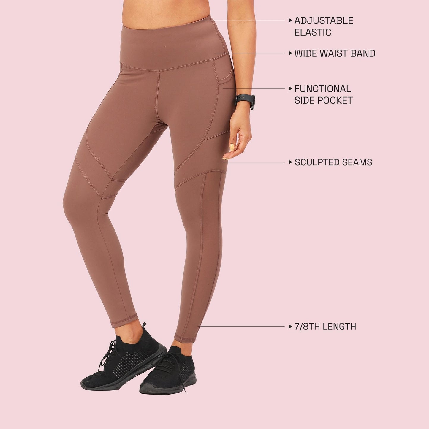 Enamor Womens Skinny Leggings (A610_Nutmeg