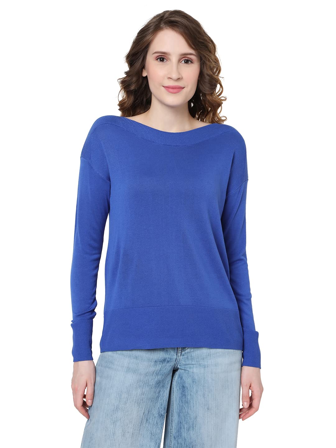 Vero Moda WomenS Casual Viscose Sweater (1254025_Dazzling Blue_L)