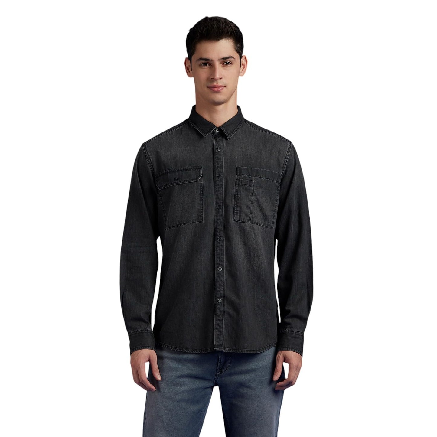 Pepe Jeans Men'S Regular Fit Shirt (Pm308910Ca0_Dark Used Wash