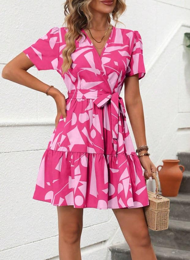 Leriya Fashion Viscose Rayon Western Above The Knee Women Party Dress (Lf-Wd1264_Pink