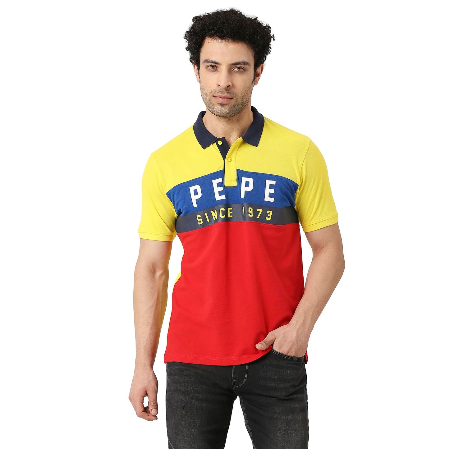Pepe Jeans MenS Regular Fit T-Shirt (Pm542045043S_Pop Yellow