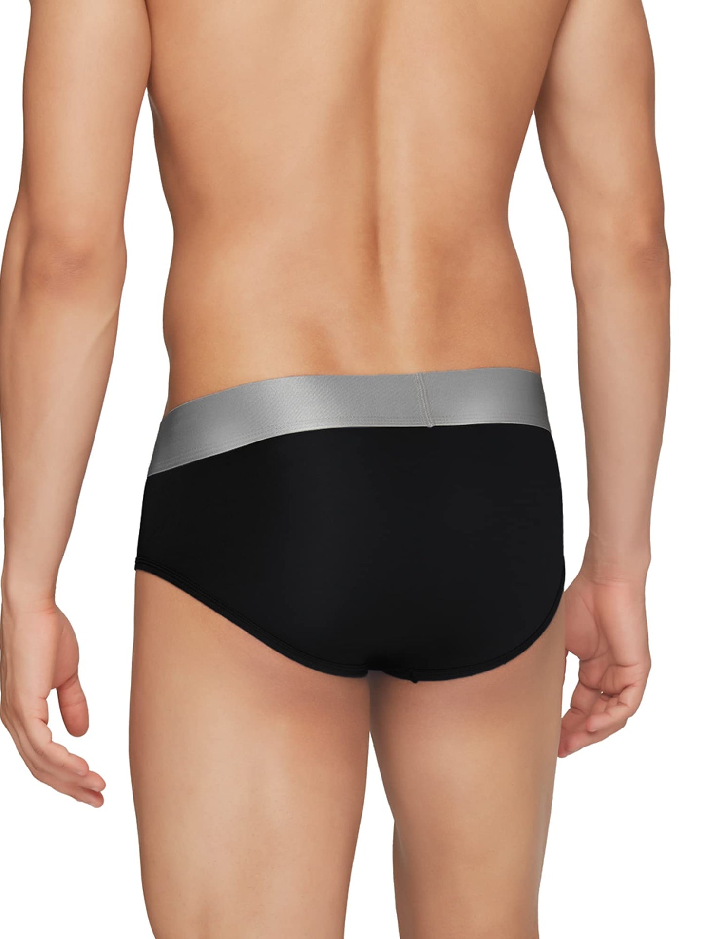 XYXX Mens Underwear Illuminati IntelliSoft Antimicrobial Micro Modal Brief Pack of 3 (Black Iris & Brilliant Blue;Black; Black