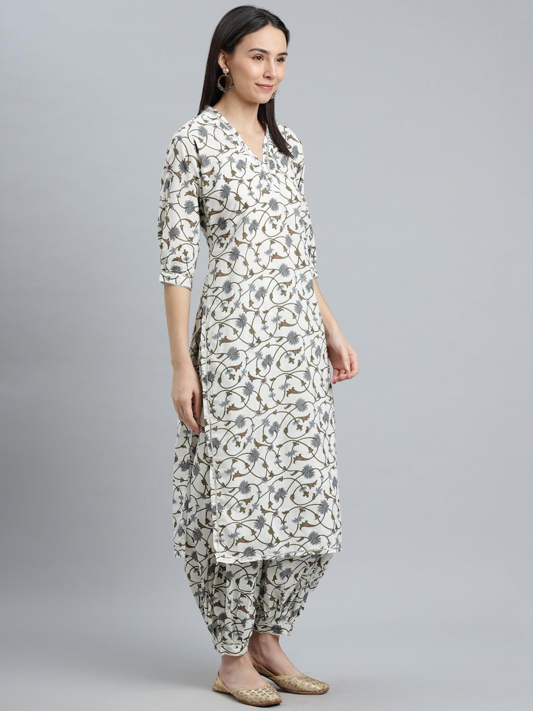 Libas WomenS Cotton Kurta Sets (6919_White