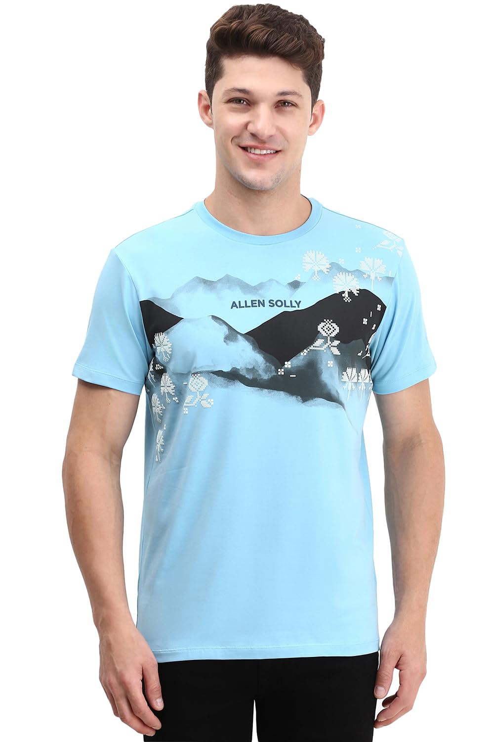 Allen Solly Men Slim Fit Printed Graphic Casual Half Sleeve T-Shirt