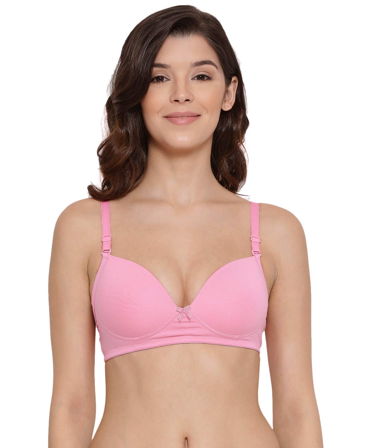 Lyra WomenS Cotton Non Wired Padded Bra Pink