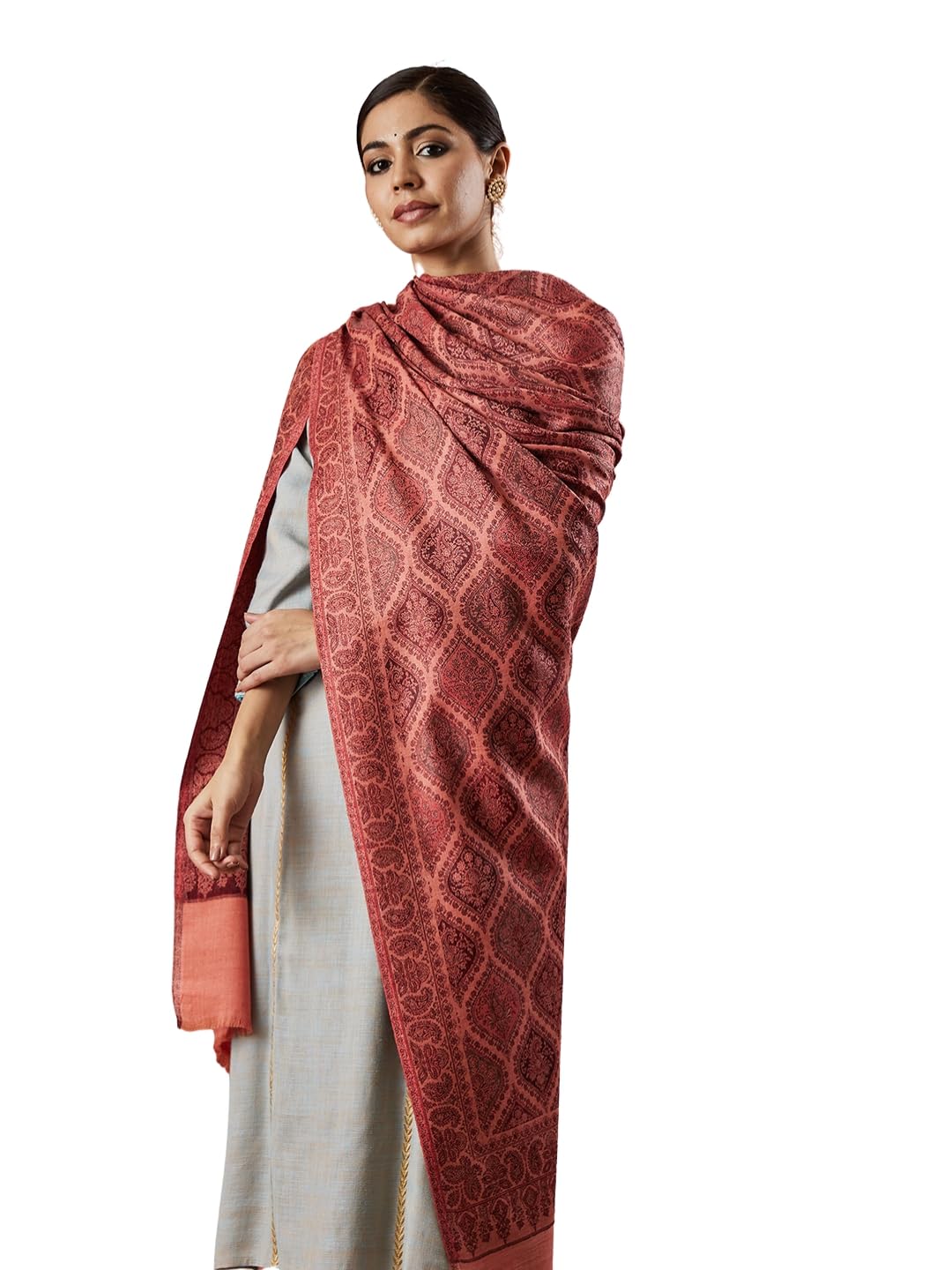 Pashmoda Women Shabnam Kashmiri Jamawar Woven Shawl (Size: 101X203 CM)