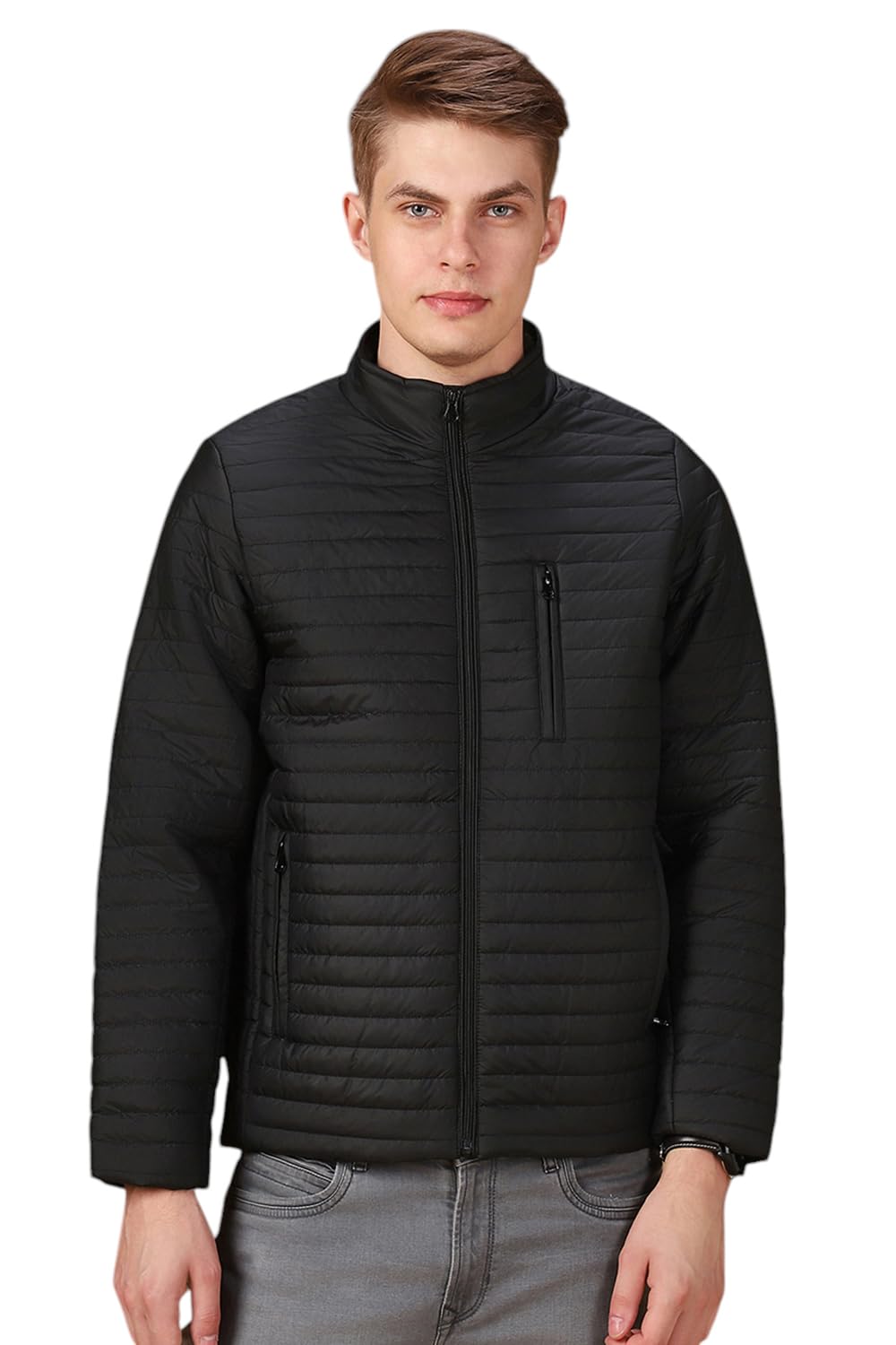 Dennis Lingo Men Solid Polyester Regular Fit Full Sleeves Puffer Jacket