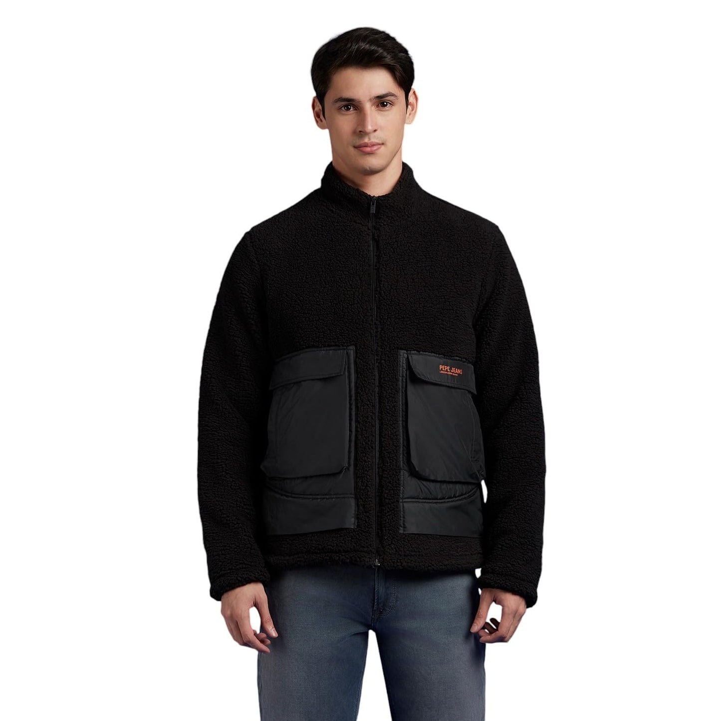Black High Neck Full Sleeve Jacket