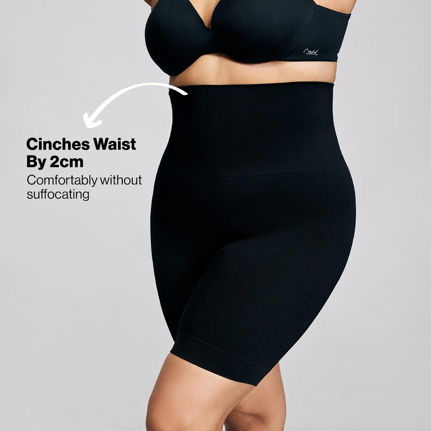Nykd Stretchable High Rise Waist And Thigh Shapewear Brief Tummy Tucker/Shaper For Women Shapewear, Nysh02, Black(Anthracite), X