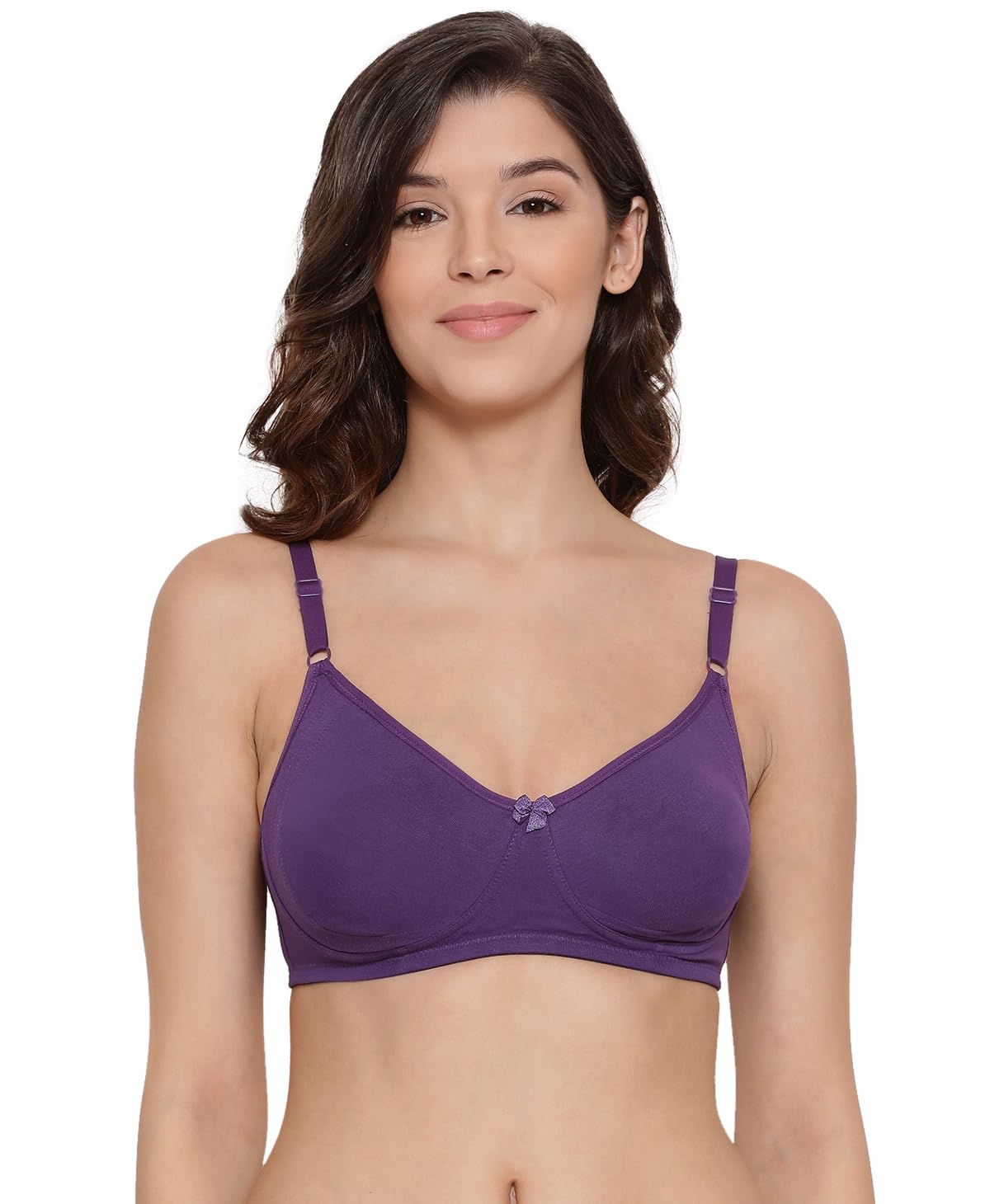 Lyra WomenS Cotton Non Padded Wire Free Seamless Bra Violet