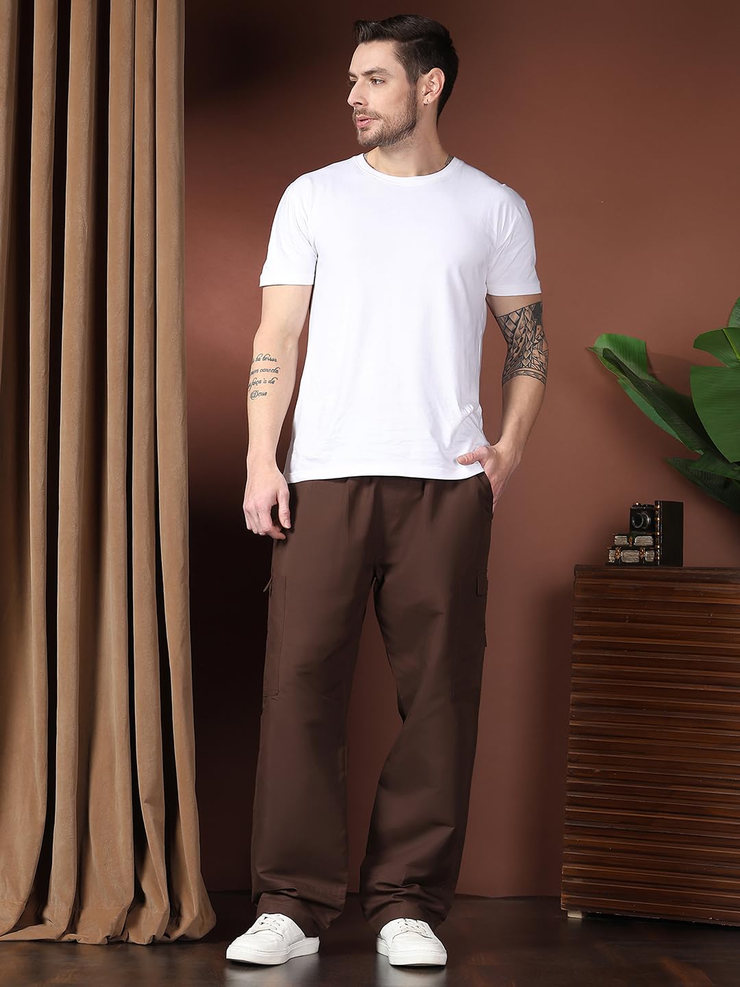 Kotty MenS Cargo Pants | Cotton Cargo Pants For Men | Comfortable & Stylish Cargos(Brown,28)