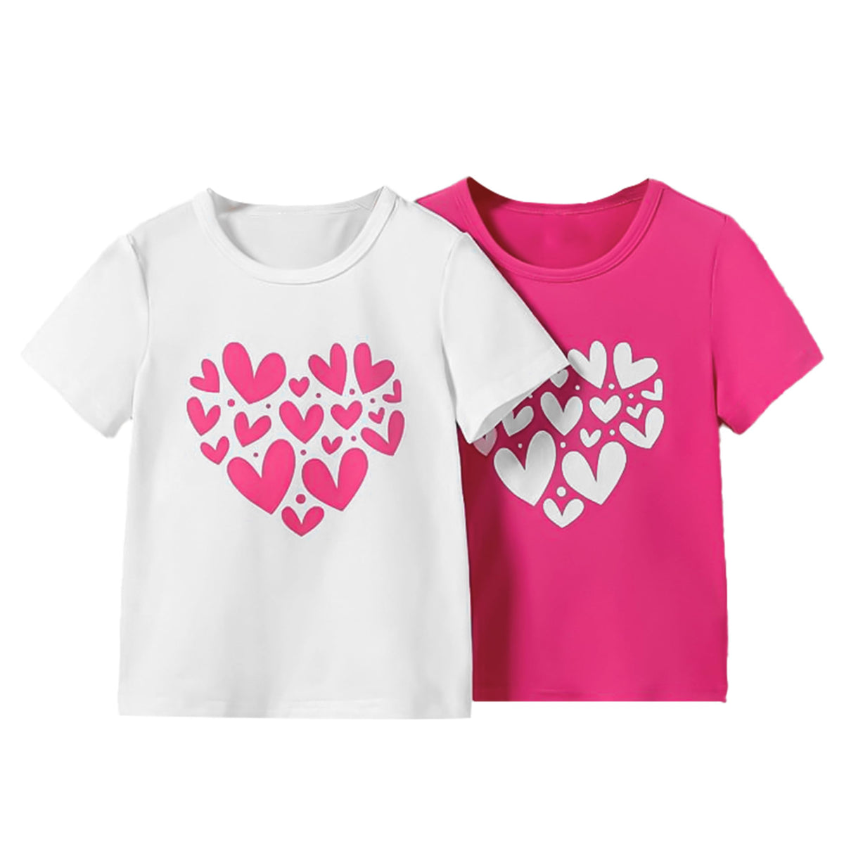 Kyda Kids Girls 100% Pure Cotton Half Sleeve Printed T-Shirt (Pack Of 2)