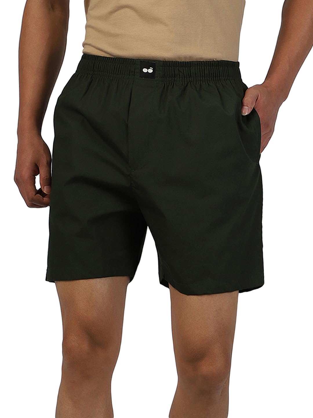 Bewakoof Mens Solid Regular Fit Boxer_581630_Green_S