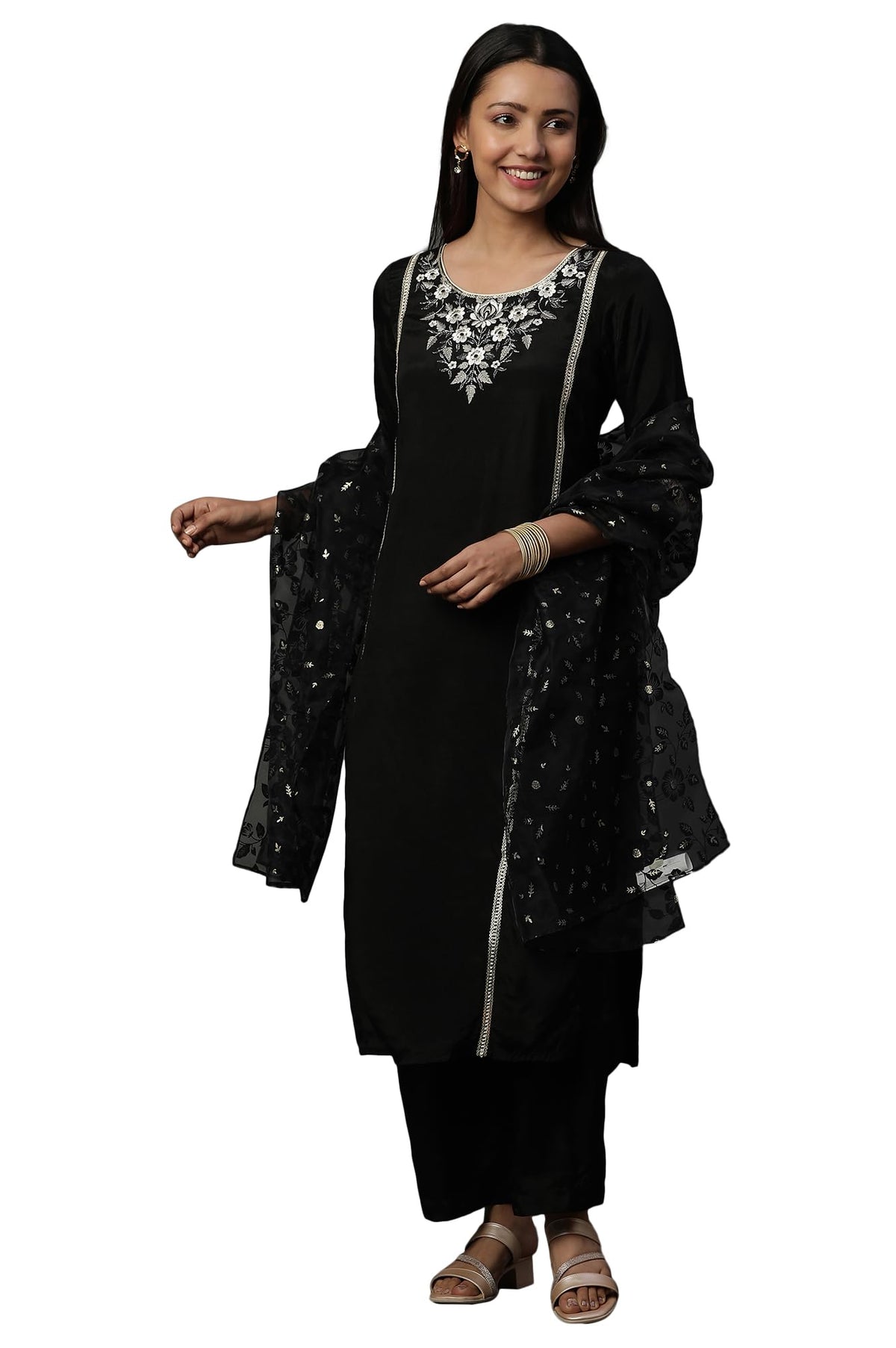 Aurelia WomenS Rayon Kurta Set (24Feas15104_Black