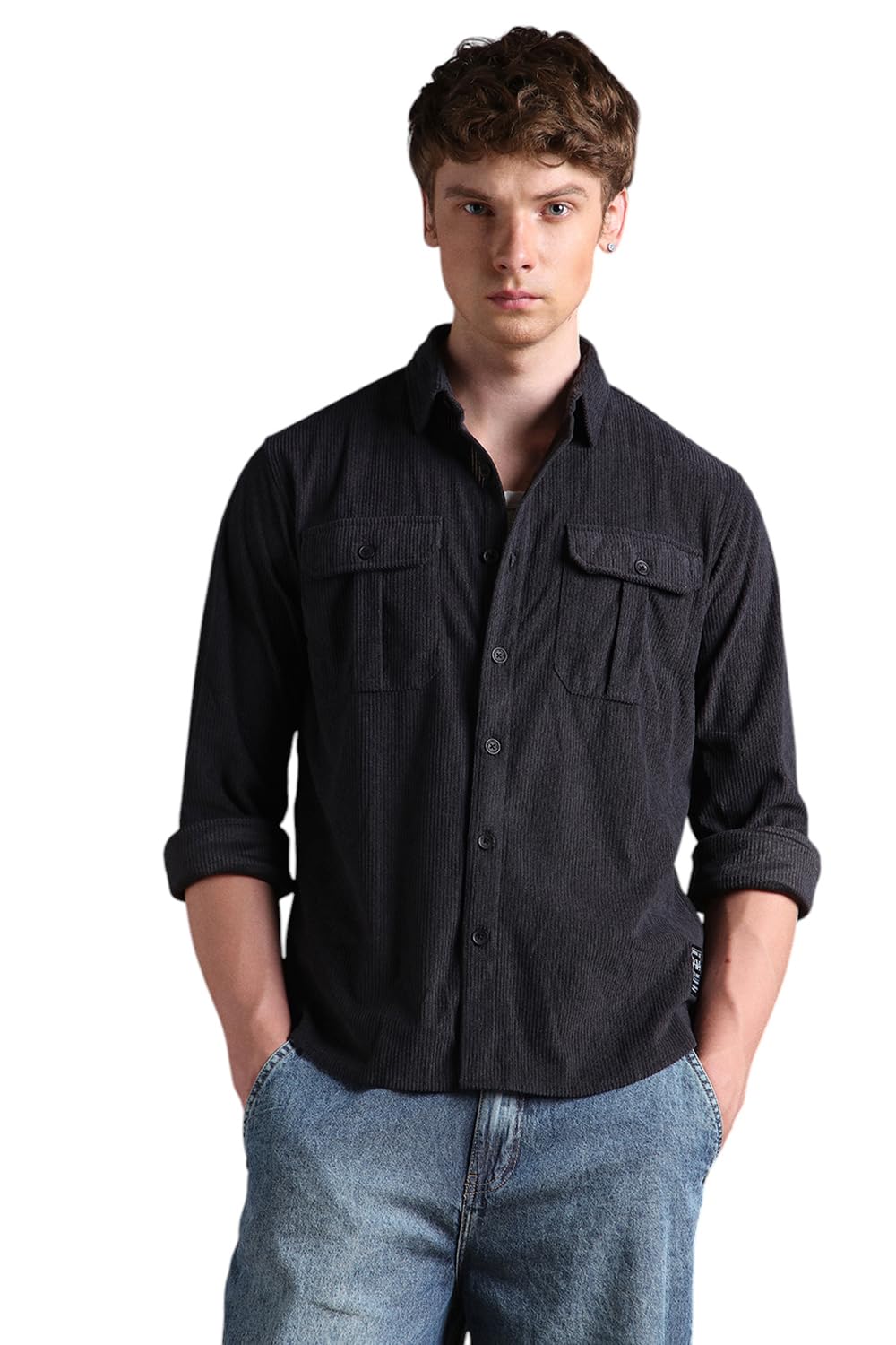 Hubberholme Men Relaxed Fit Spread Collar Fullsleeve Self Design Shirts 32