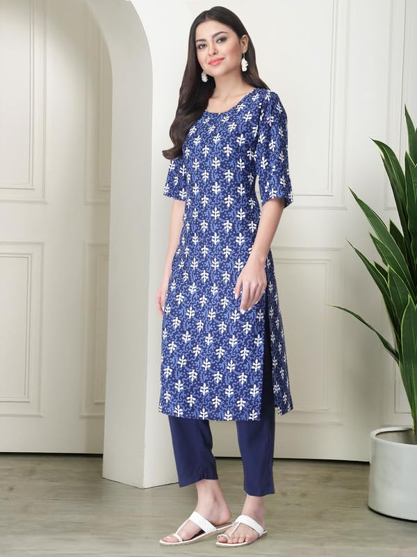 Pinkmint WomenS Crepe Printed Kurta Pant Straight Kurta Set For Women(Pack Of 3)