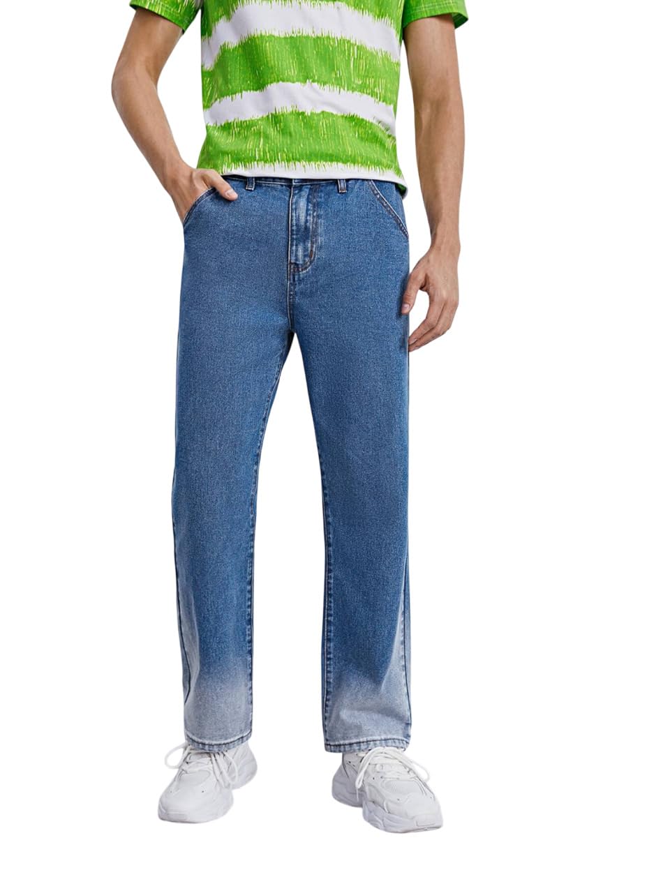 Kotty MenS Solid Mid Rise Comfortable And Strechable Stylish Jeans(Blue,28)