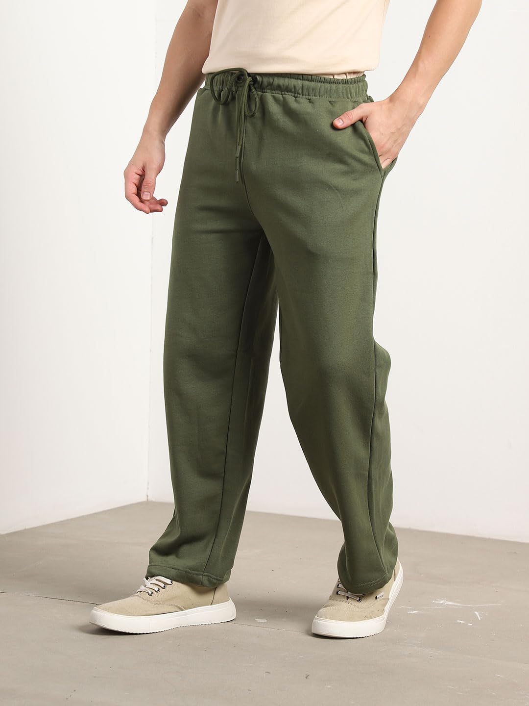 Nobero MenS Straight Sweatpants (1M-Bwjg-R0174-Nb_Olive Green