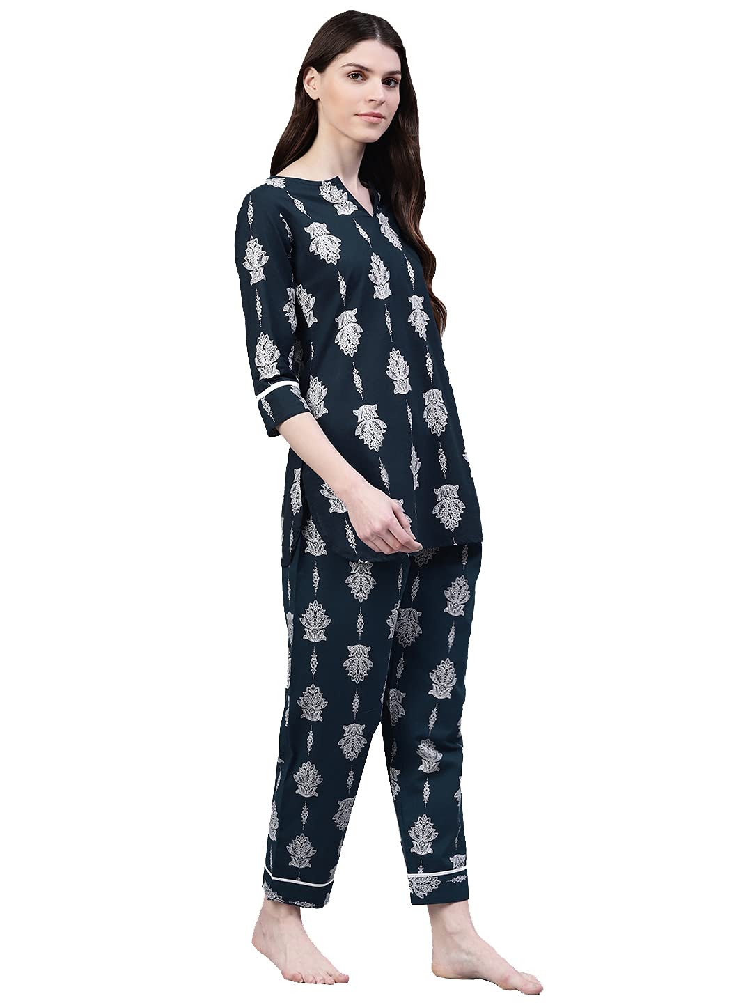Stylum Womens Floral Print Cotton Night Suit Set