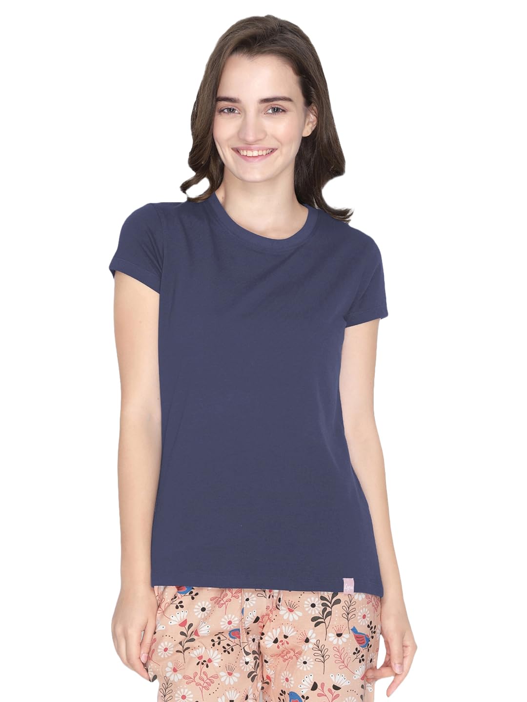 Lyra Women Solid Round Neck Tshirt